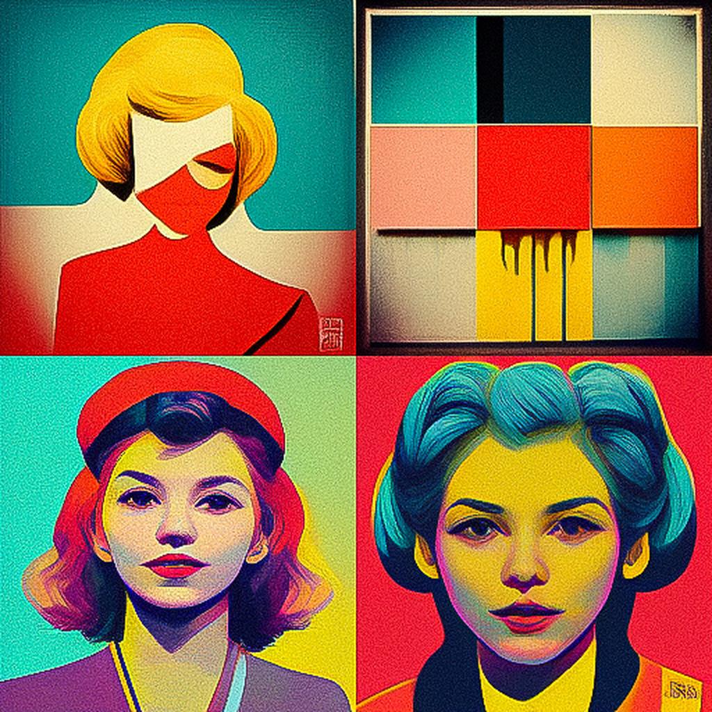 Pop art style, Midjourney V3, render 1 of 4