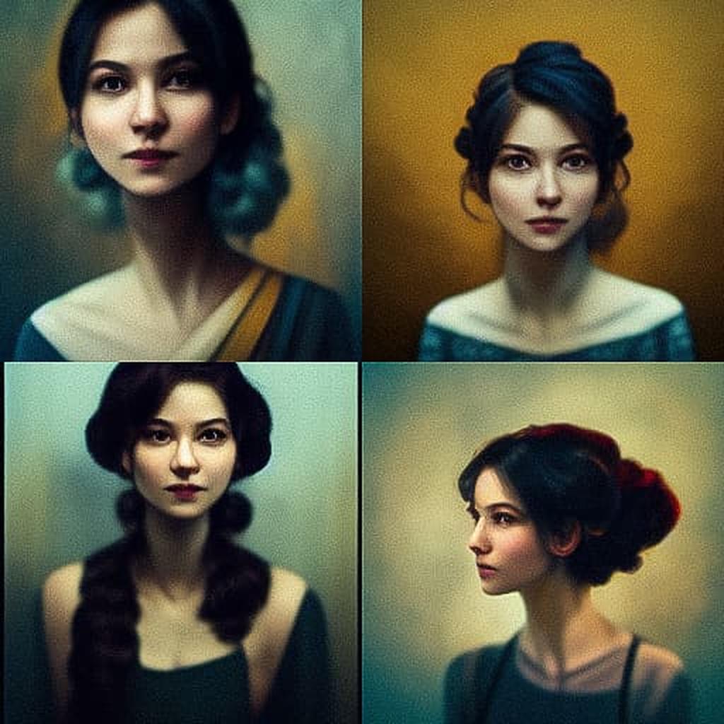 Portrait shot over the shoulder style, Midjourney V3, render 1 of 4