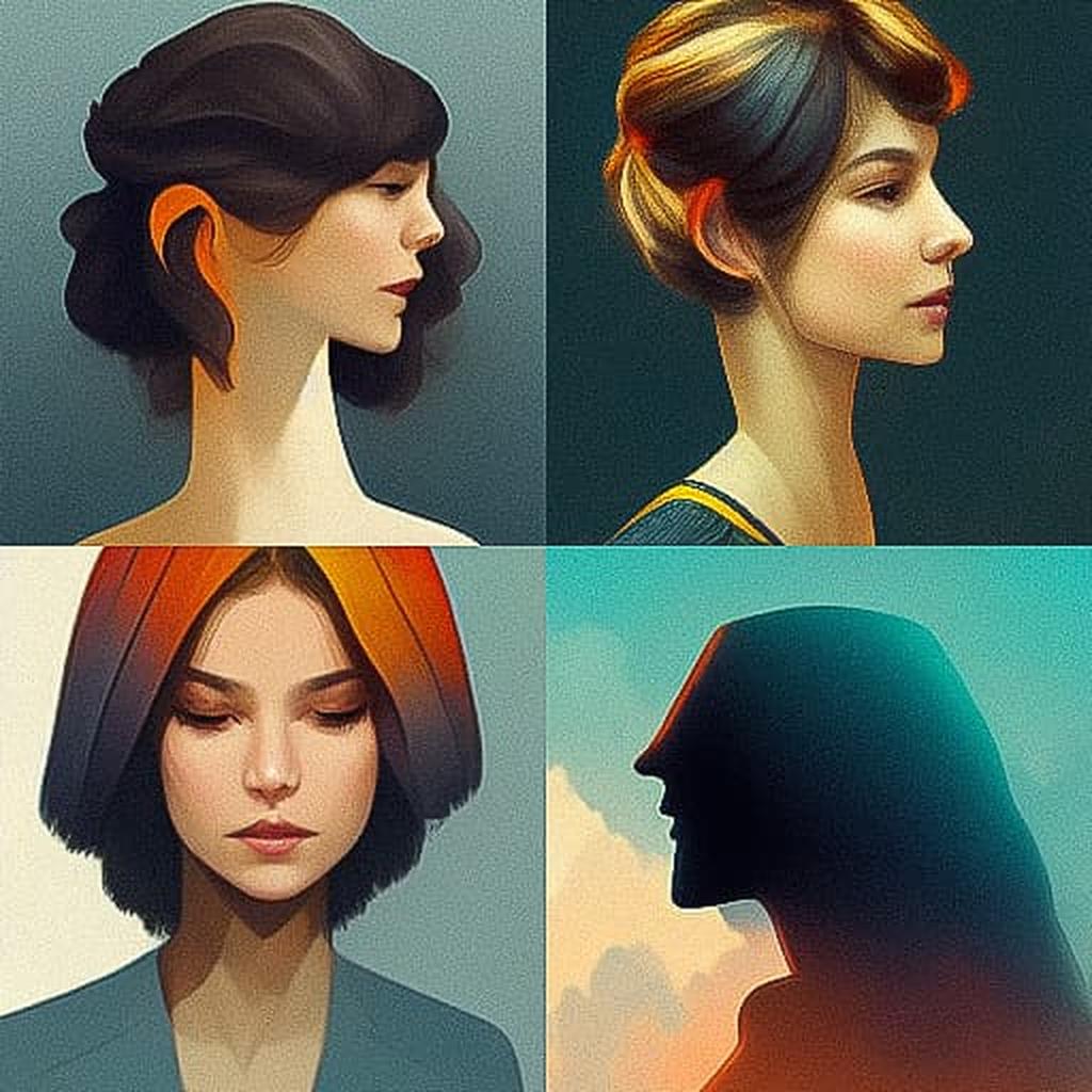 Profile view style, Midjourney V3, render 1 of 4