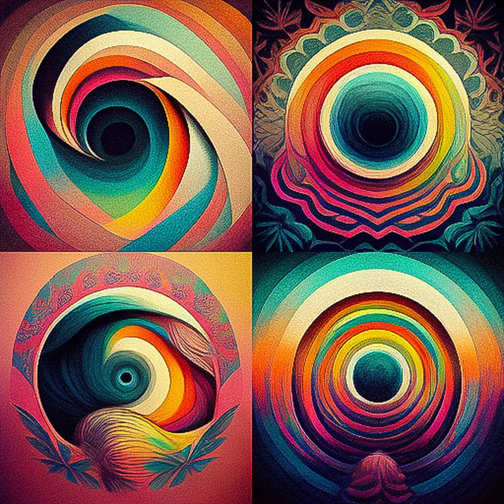 Psychedelic art style, Midjourney V3, render 1 of 4