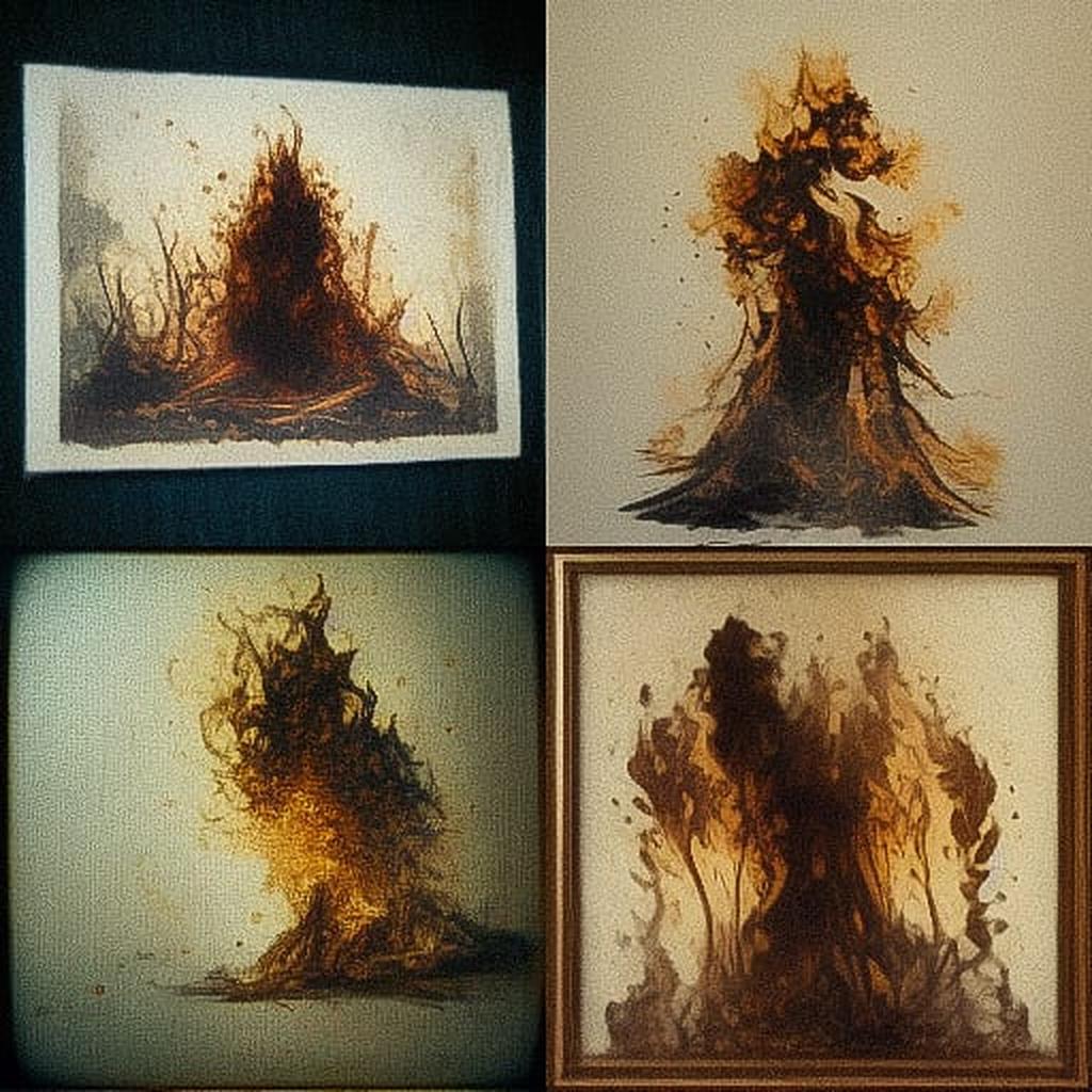 Pyrogravure style, Midjourney V3, render 1 of 4