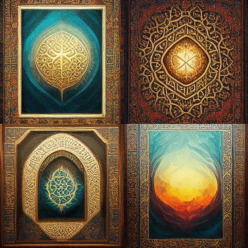 Quranic art style, Midjourney V3, render 1 of 4