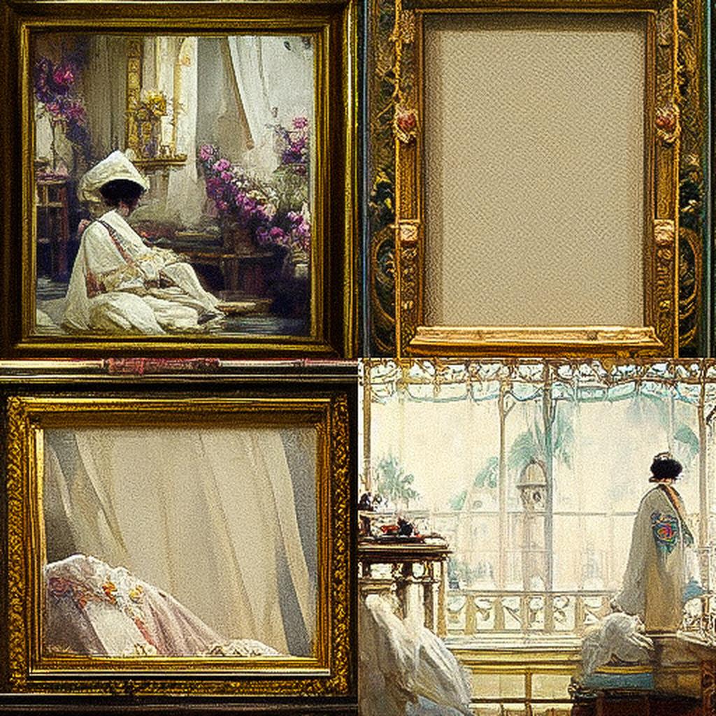 Raimundo de Madrazo y Garreta style, Midjourney V3, render 1 of 4