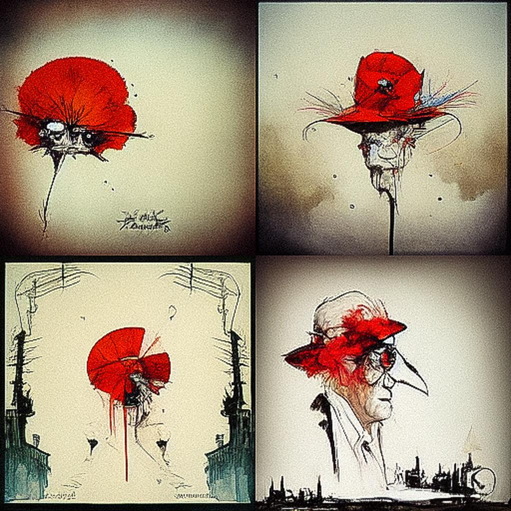 Ralph Steadman style, Midjourney V3, render 1 of 4