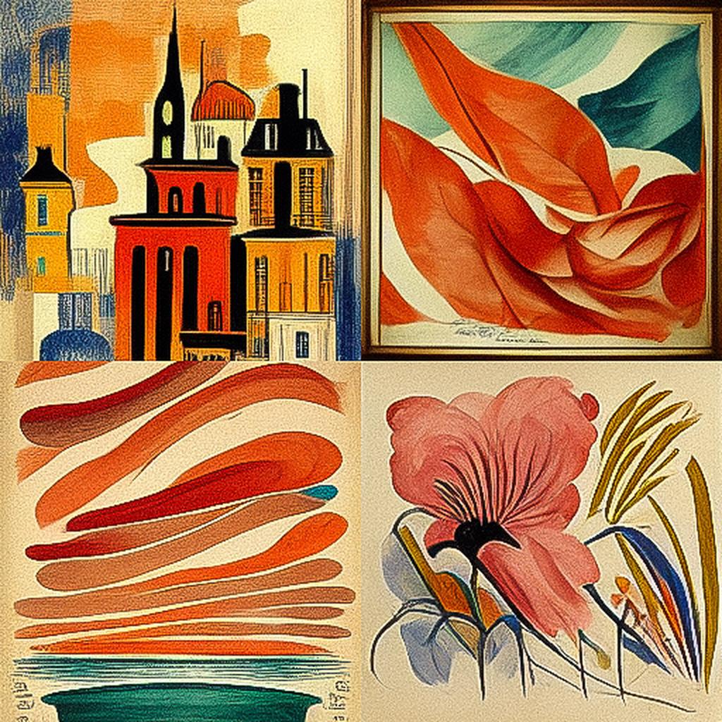 Raoul Dufy style, Midjourney V3, render 1 of 4