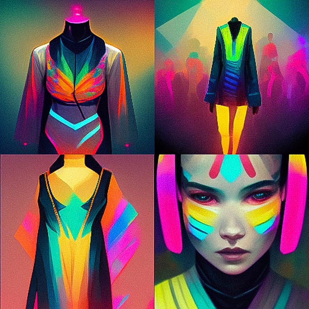 Rave fashion style, Midjourney V3, render 1 of 4