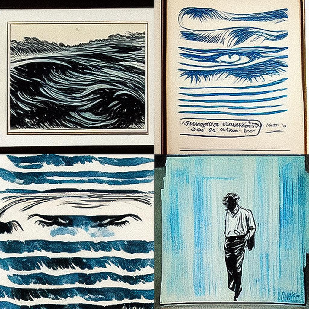Raymond Pettibon style, Midjourney V3, render 1 of 4