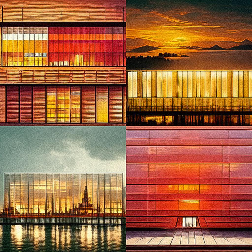 Renzo Piano style, Midjourney V3, render 1 of 4