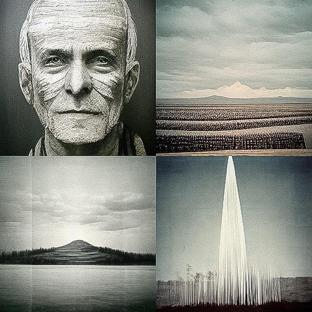 Richard Long style, Midjourney V3, render 1 of 4