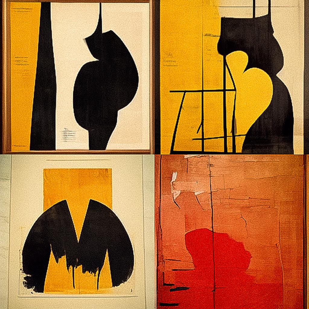 Robert Motherwell style, Midjourney V3, render 1 of 4