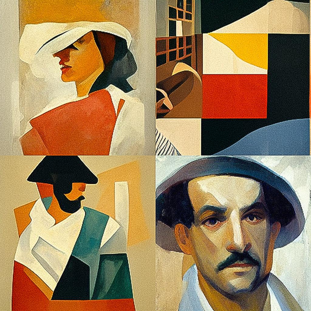 Roger de La Fresnaye style, Midjourney V3, render 1 of 4