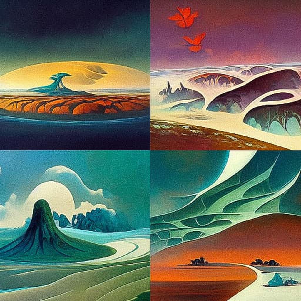 Roger Dean style, Midjourney V3, render 1 of 4