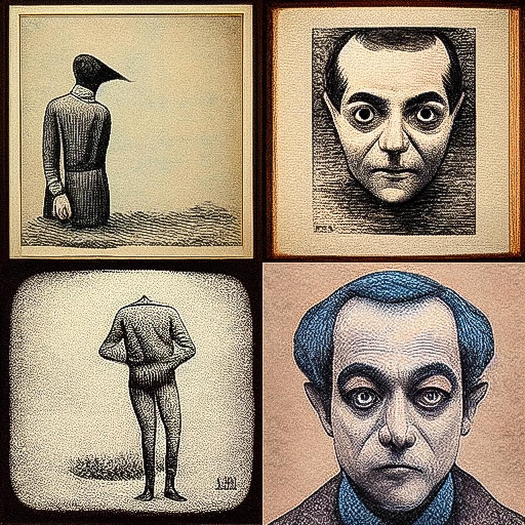Roland Topor style, Midjourney V3, render 1 of 4