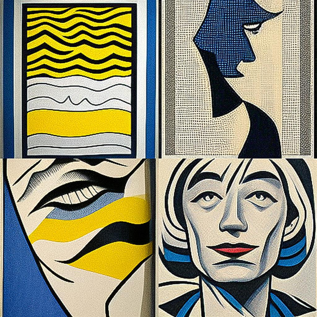 Roy Lichtenstein style, Midjourney V3, render 1 of 4