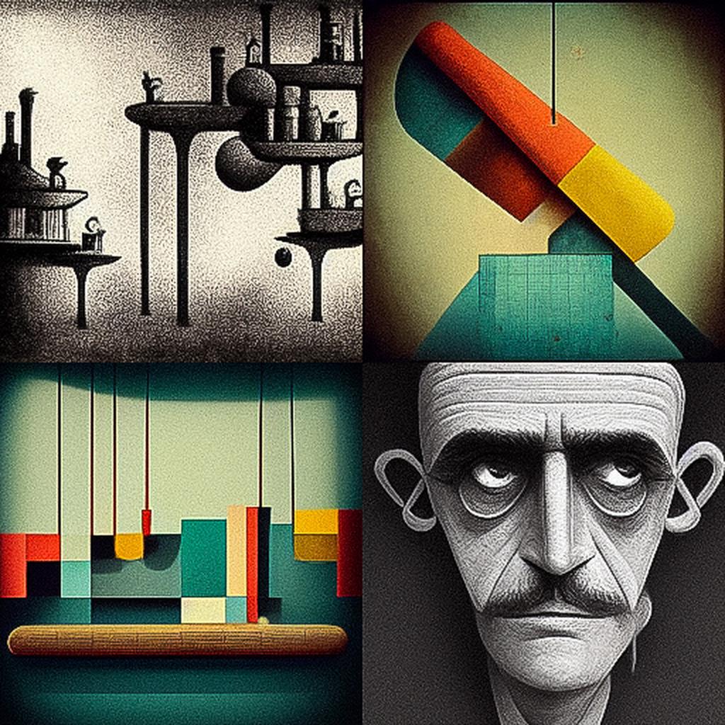 Rube Goldberg style, Midjourney V3, render 1 of 4
