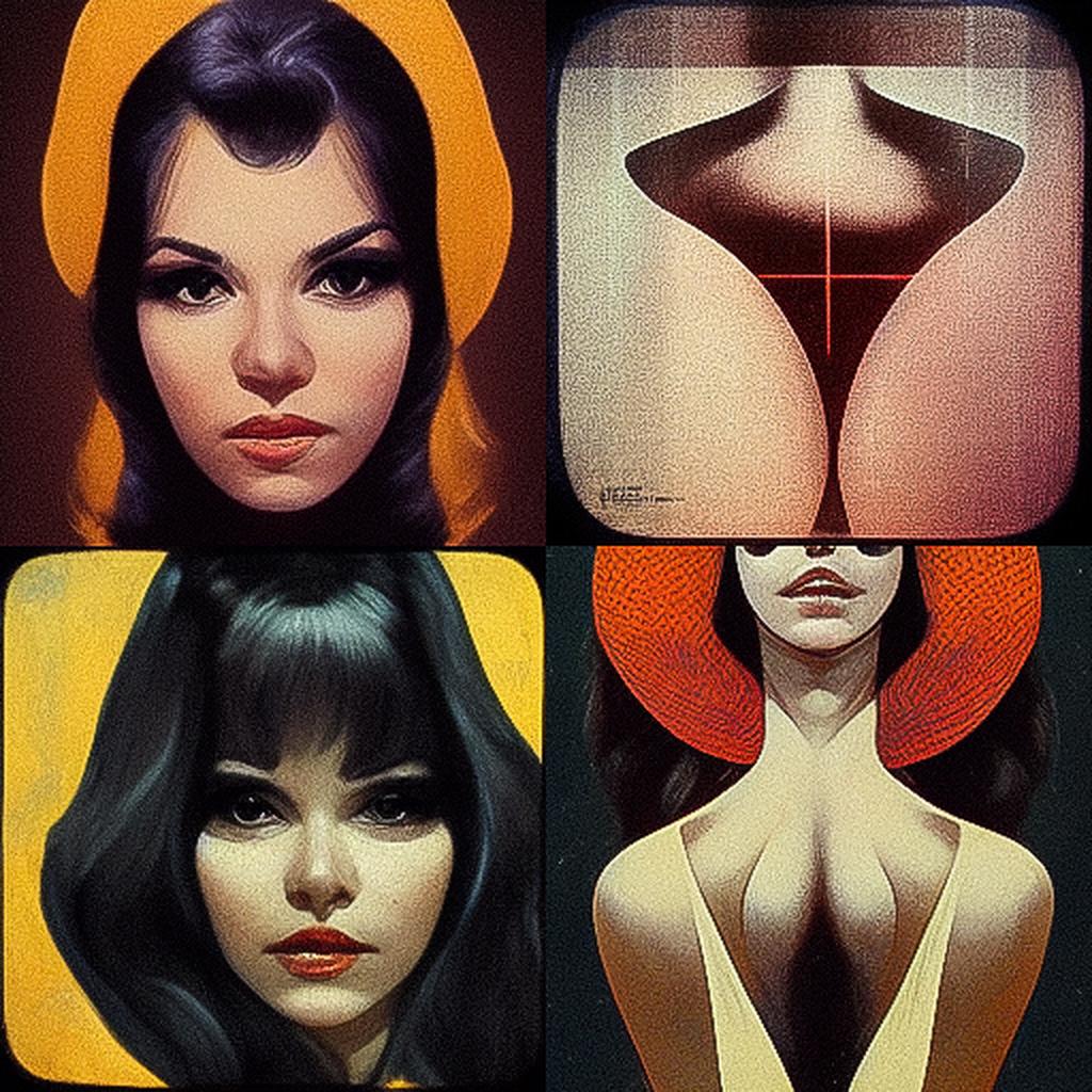 Russ Meyer style, Midjourney V3, render 1 of 4