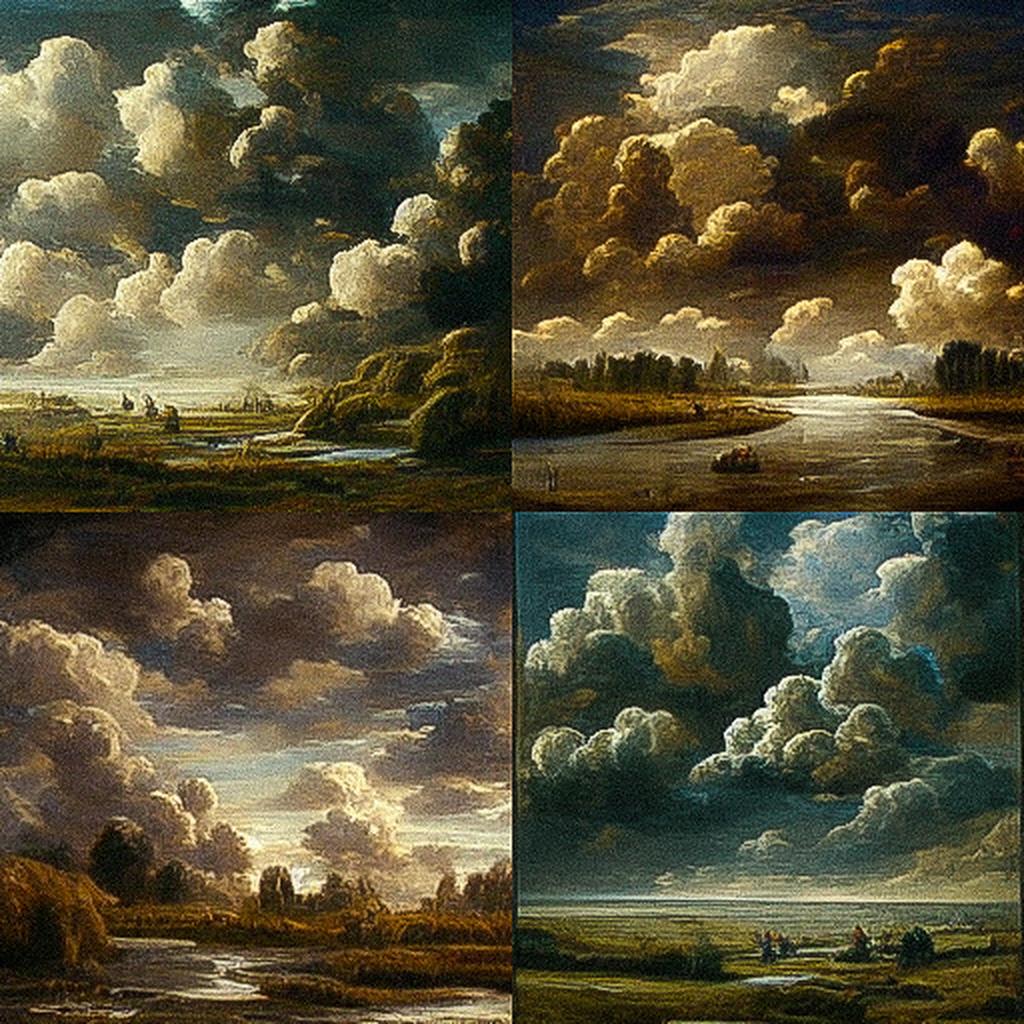 Salomon van Ruysdael style, Midjourney V3, render 1 of 4