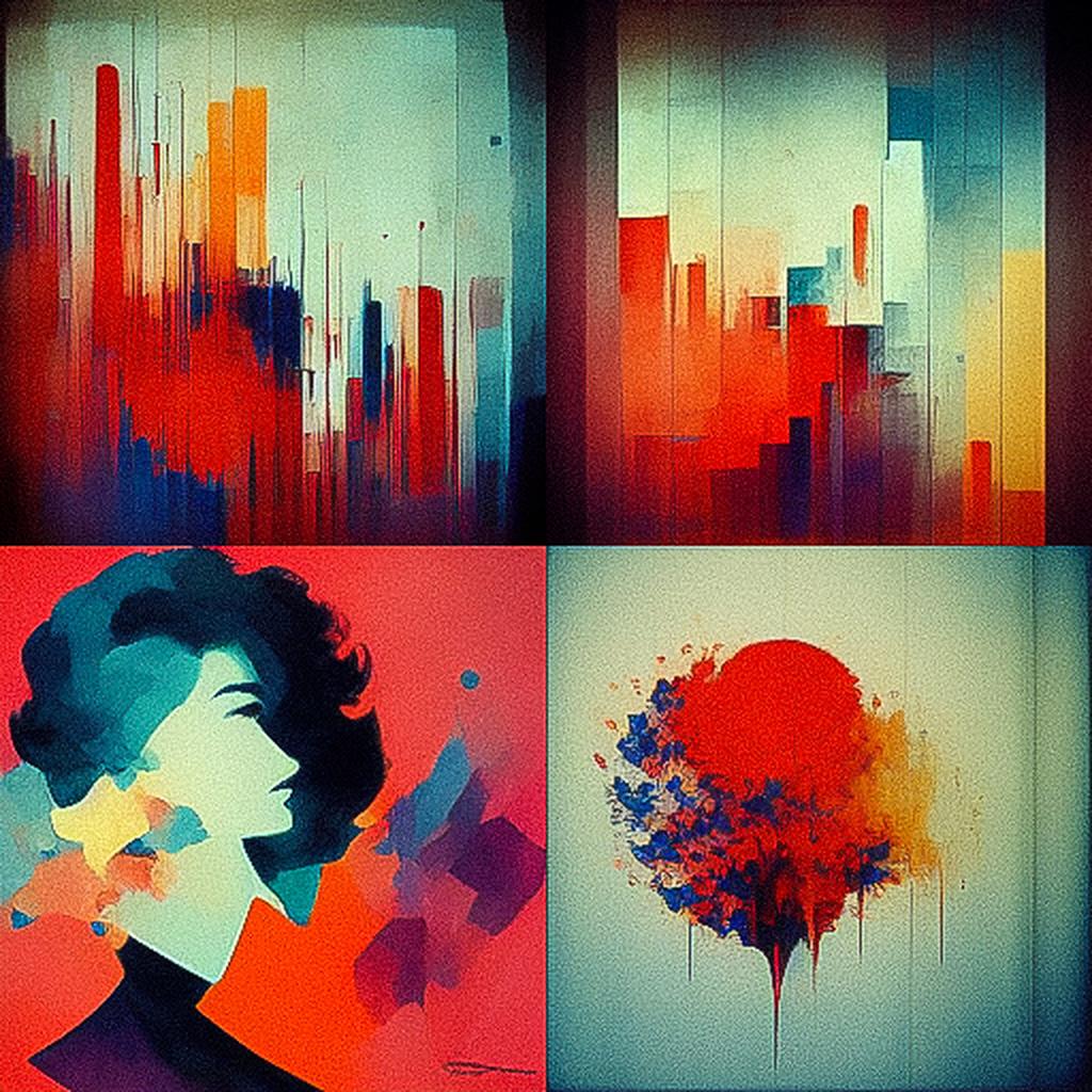 Sam Francis style, Midjourney V3, render 1 of 4