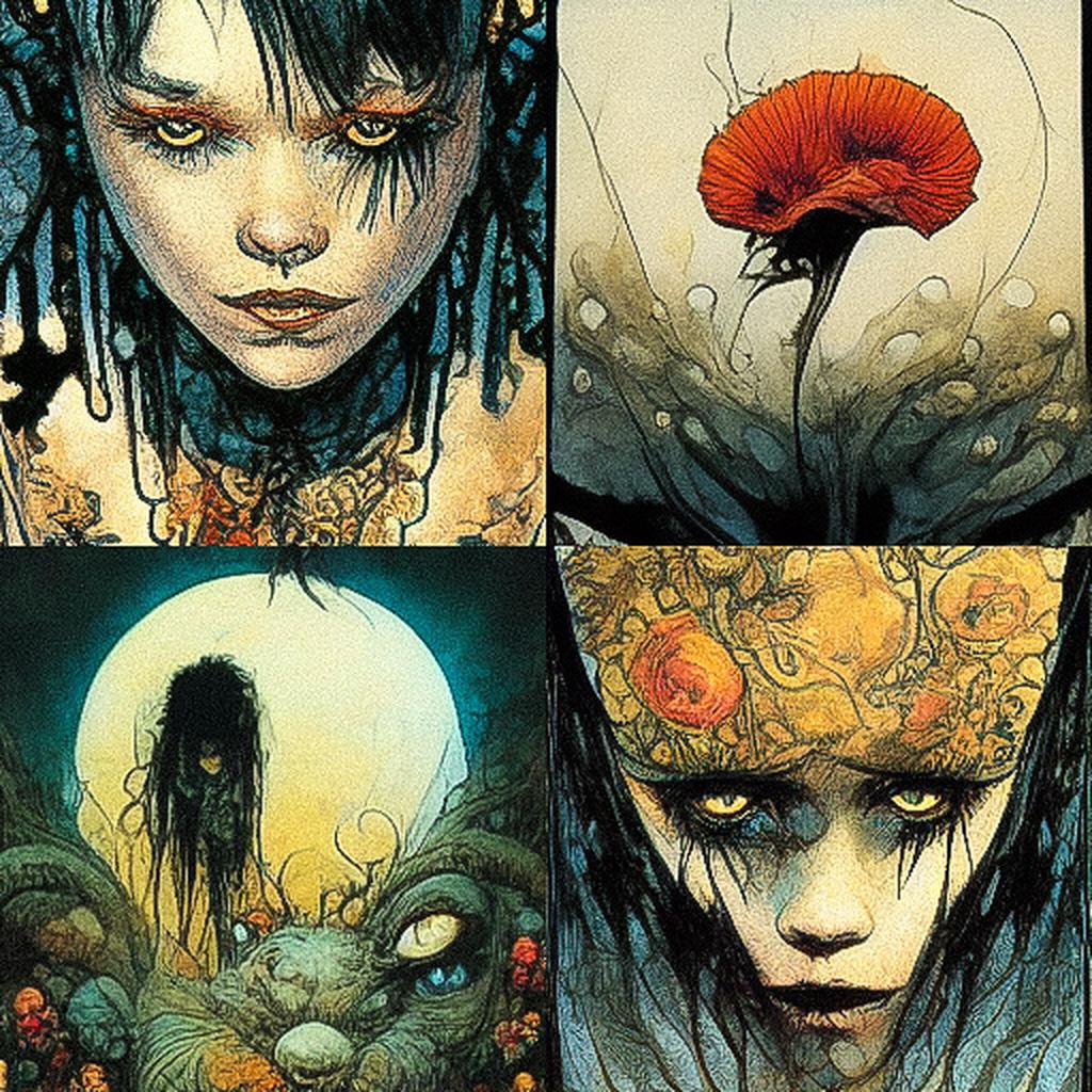 Sam Kieth style, Midjourney V3, render 1 of 4