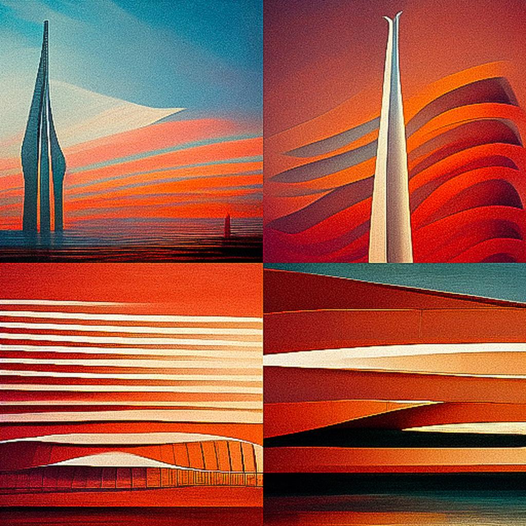 Santiago Calatrava style, Midjourney V3, render 1 of 4