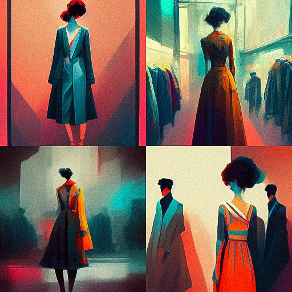 Scene fashion style, Midjourney V3, render 1 of 4