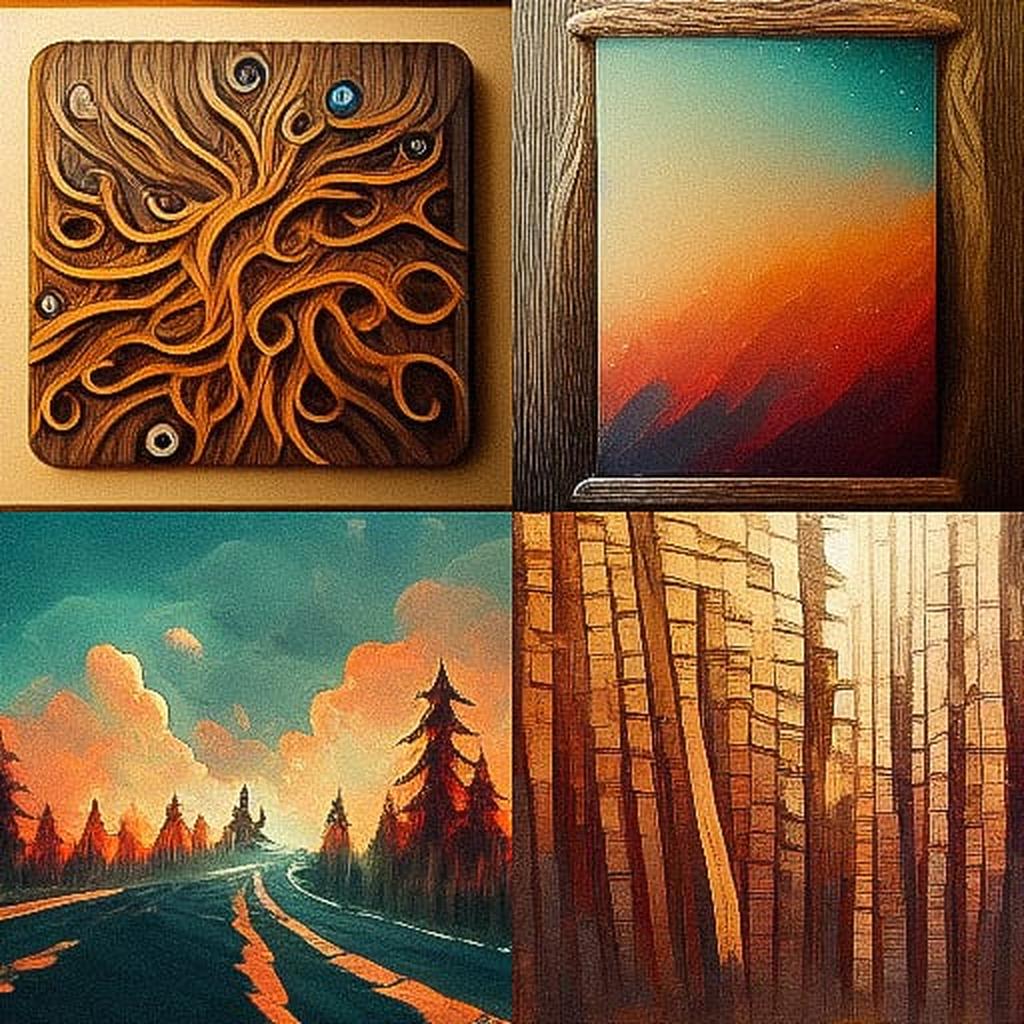Scraperboard art style, Midjourney V3, render 1 of 4