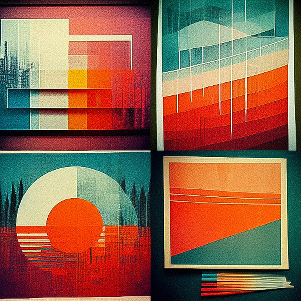 Screenprint style, Midjourney V3, render 1 of 4