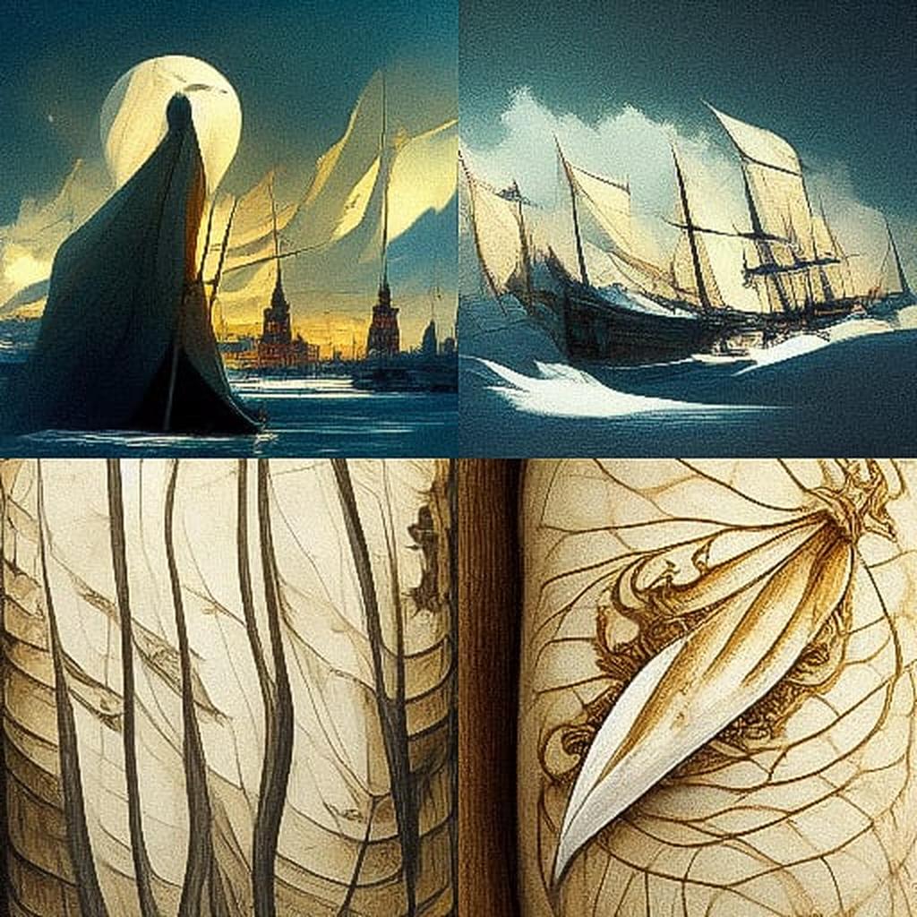 Scrimshaw style, Midjourney V3, render 1 of 4
