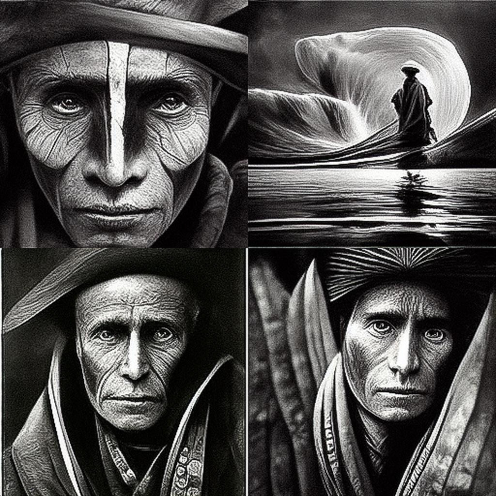 Sebastiao Salgado style, Midjourney V3, render 1 of 4