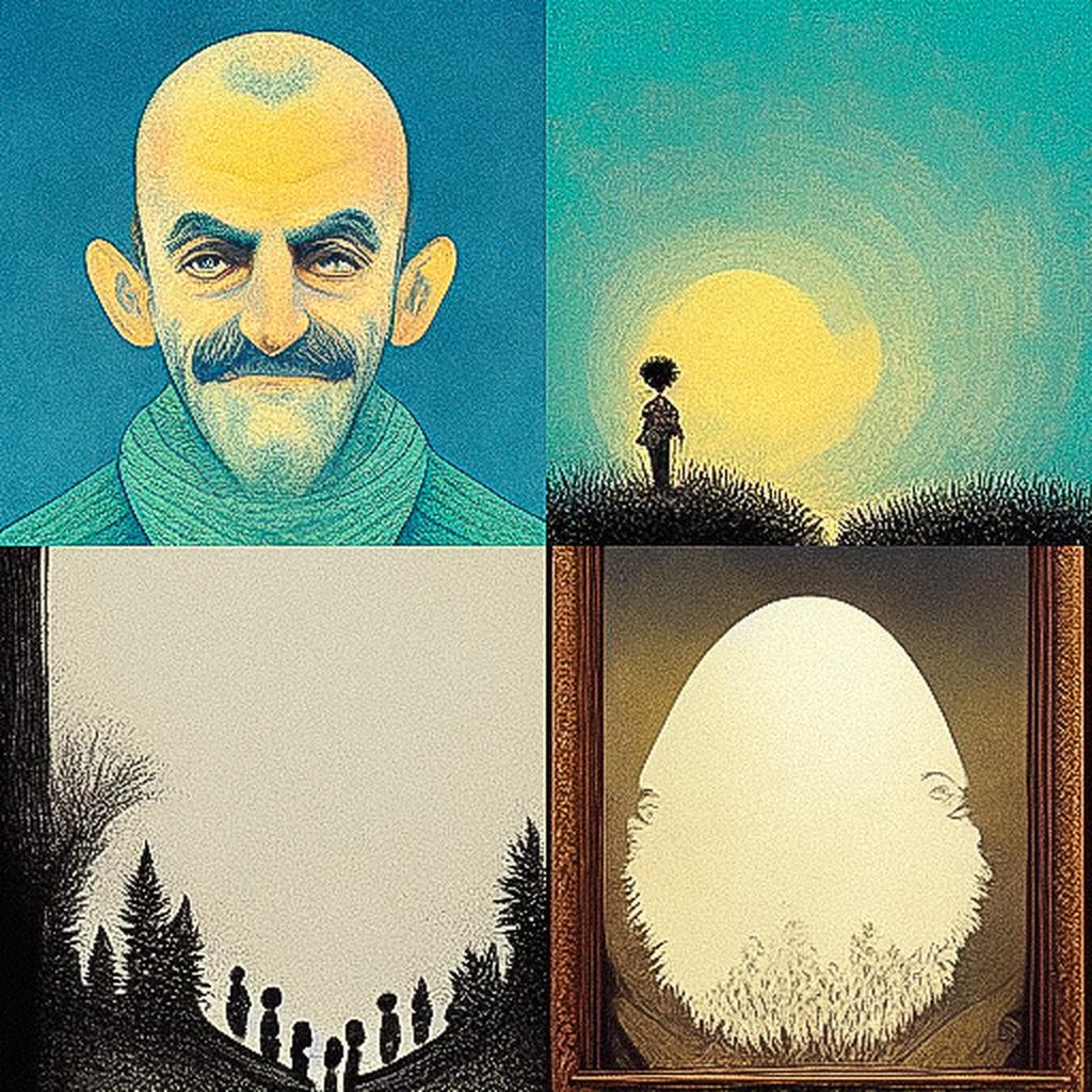 Shel Silverstein style, Midjourney V3, render 1 of 4