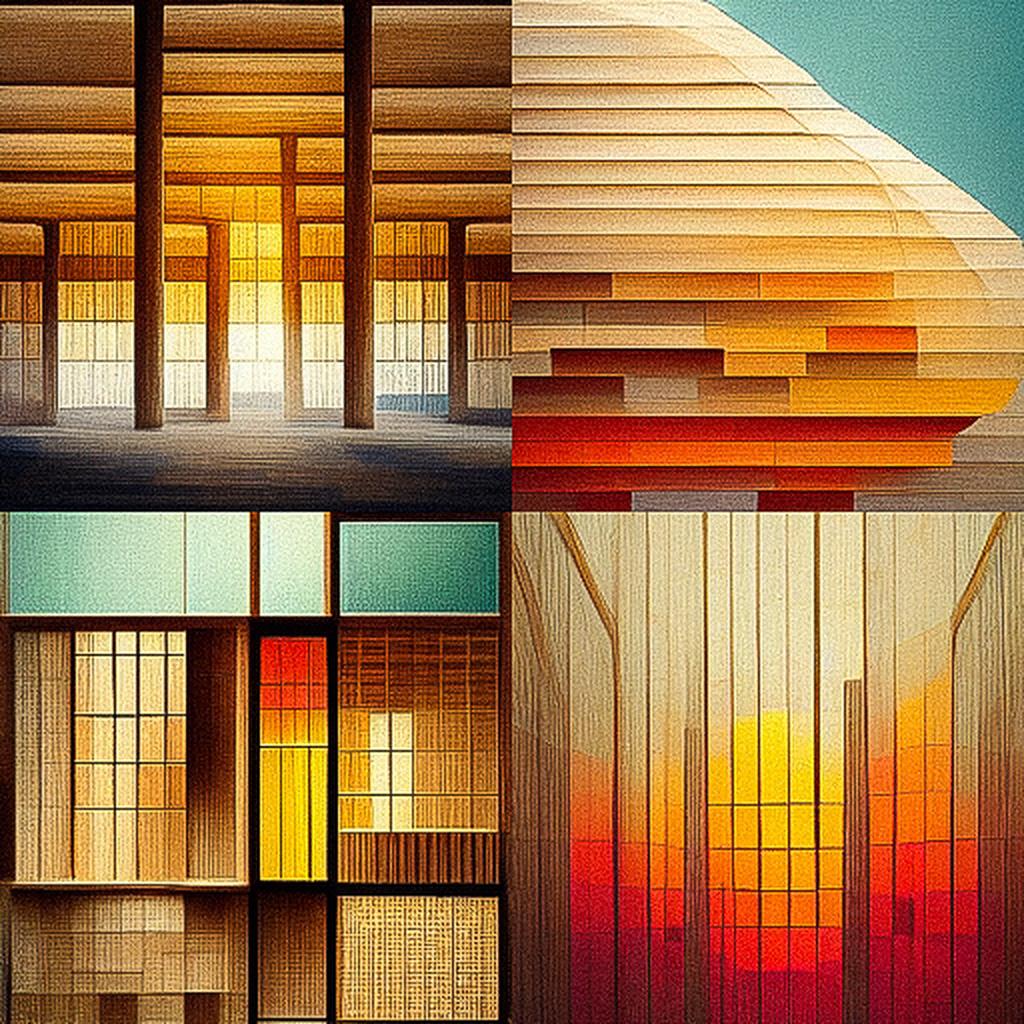 Shigeru Ban style, Midjourney V3, render 1 of 4