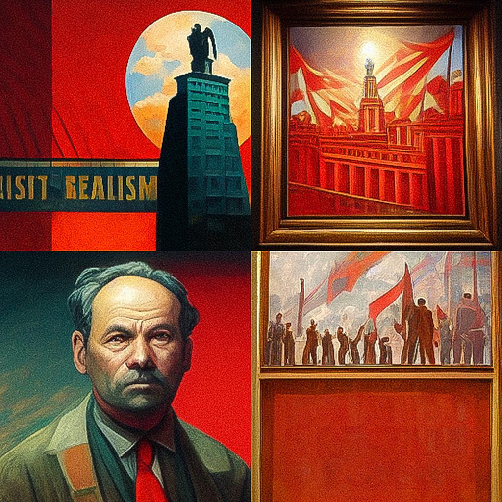 Socialist realism style, Midjourney V3, render 1 of 4