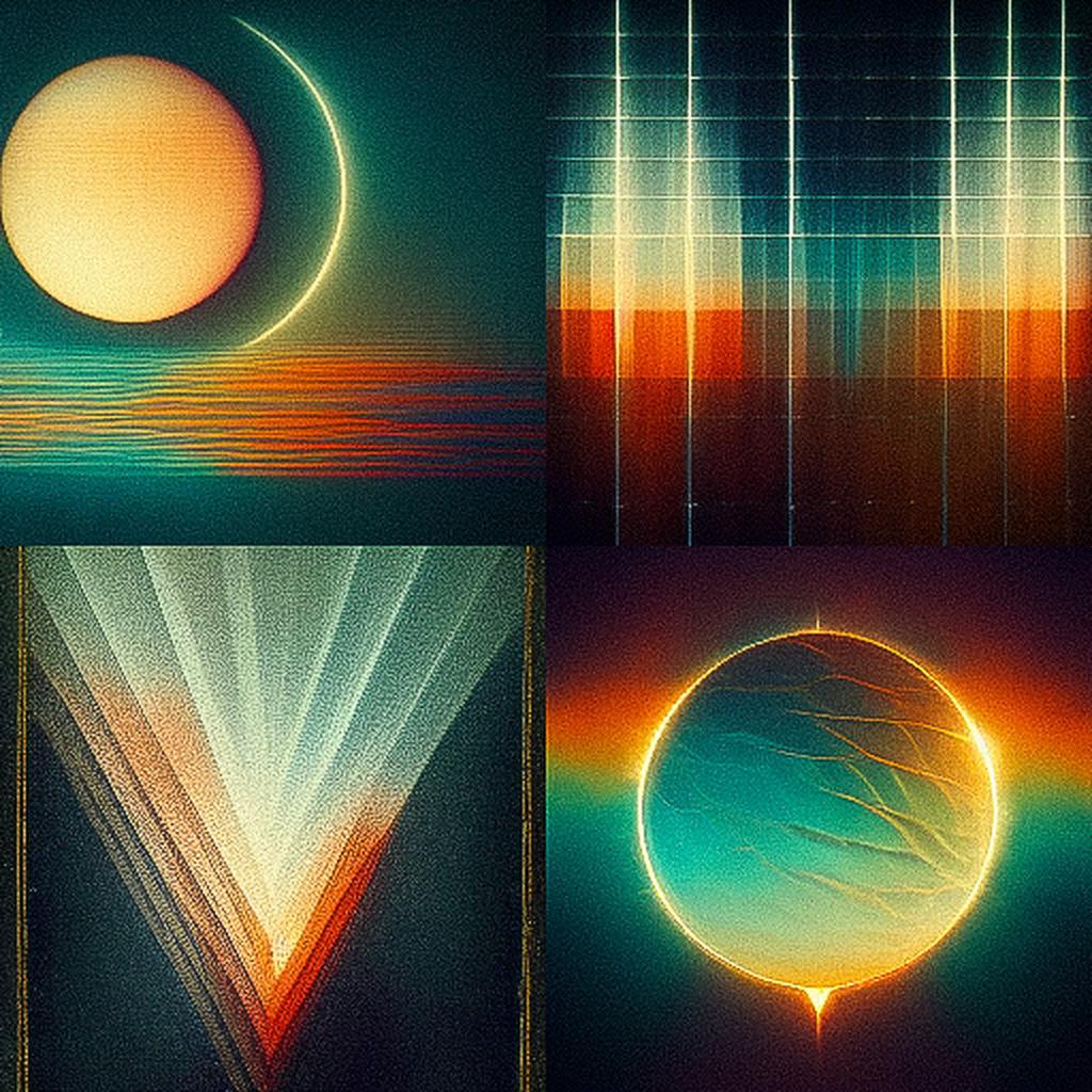 Solargram style, Midjourney V3, render 1 of 4