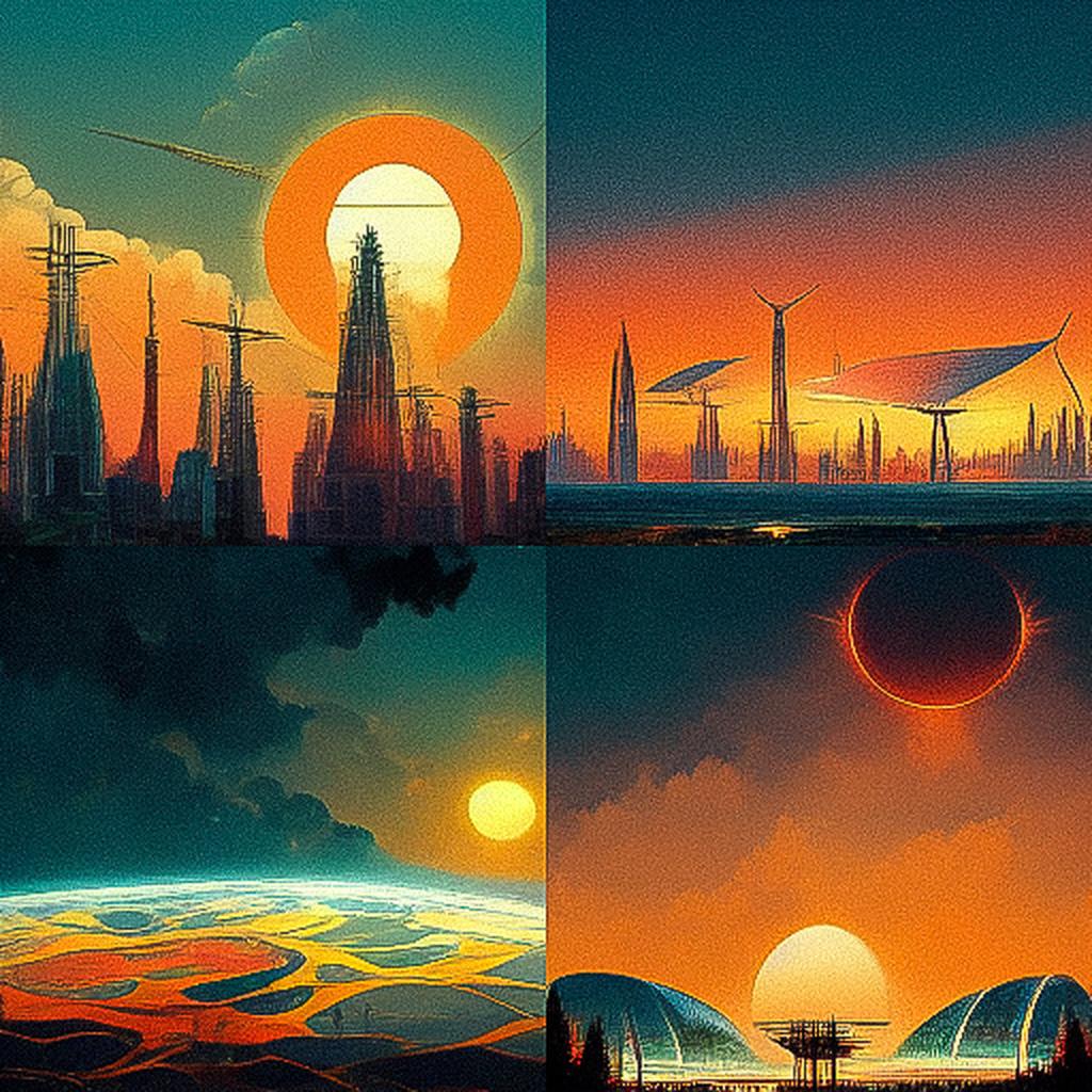 Solarpunk style, Midjourney V3, render 1 of 4