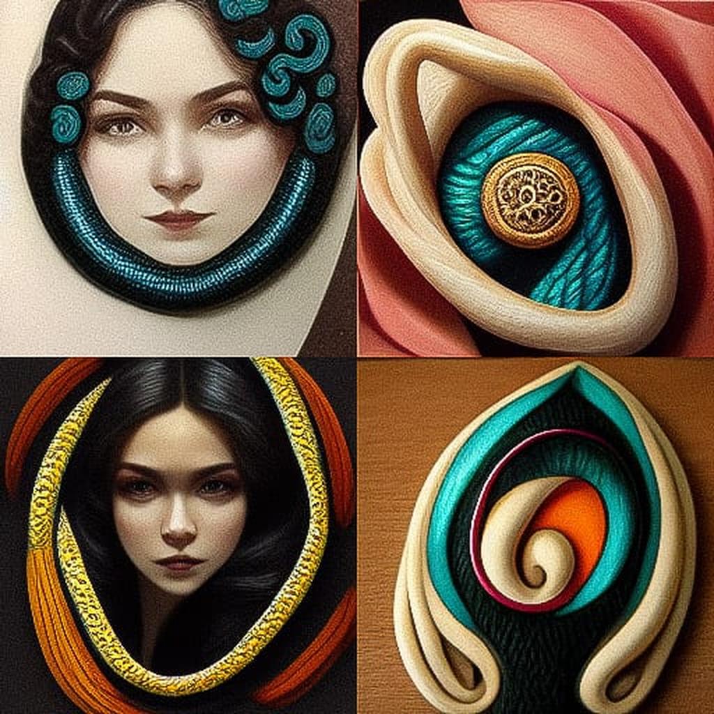 Soutache style, Midjourney V3, render 1 of 4