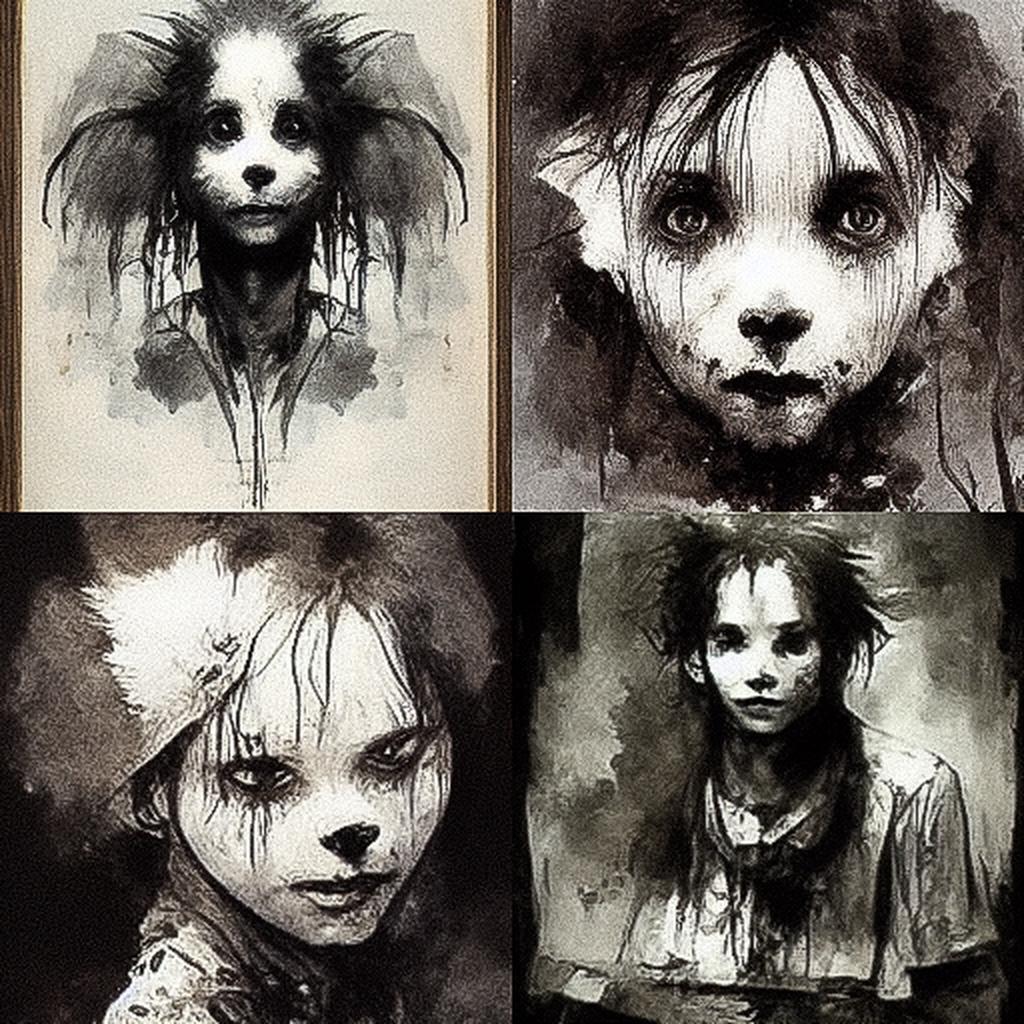 Stephen Gammell style, Midjourney V3, render 1 of 4