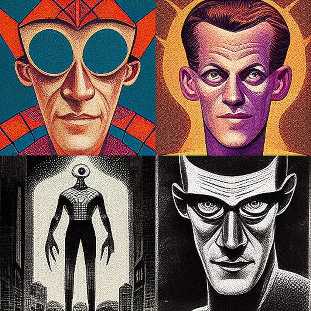 Steve Ditko style, Midjourney V3, render 1 of 4