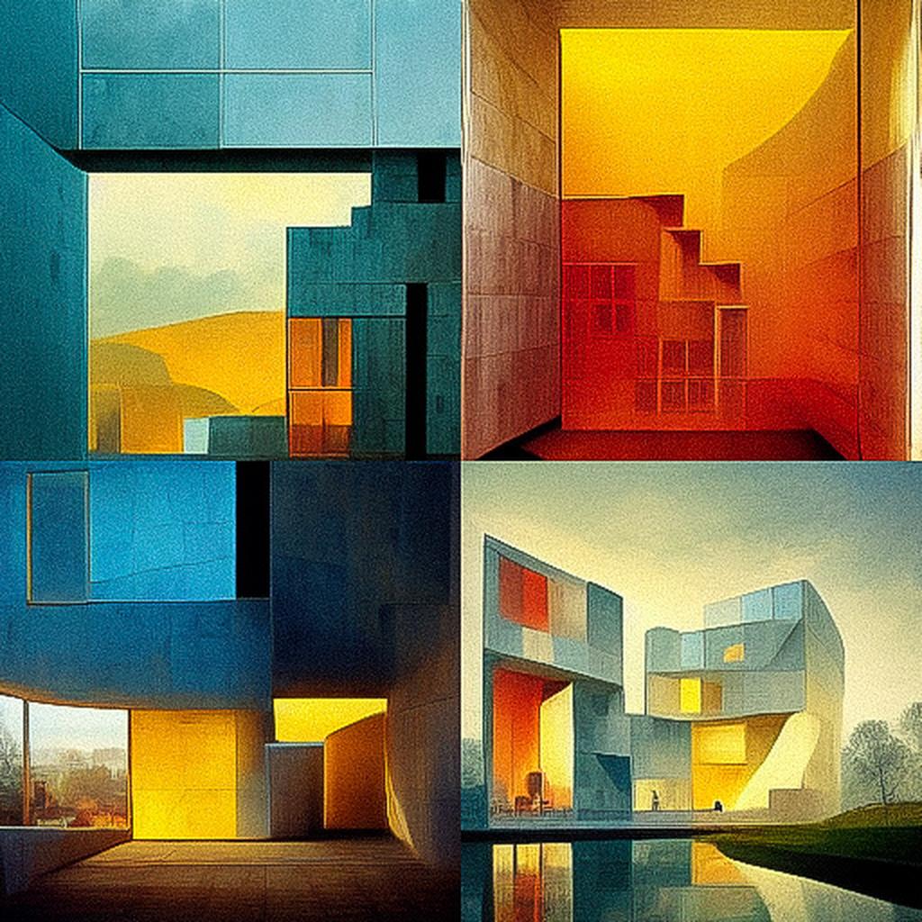 Steven Holl style, Midjourney V3, render 1 of 4
