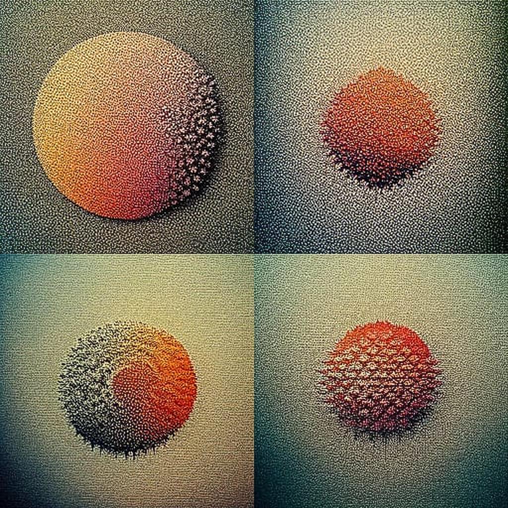 Stippling style, Midjourney V3, render 1 of 4