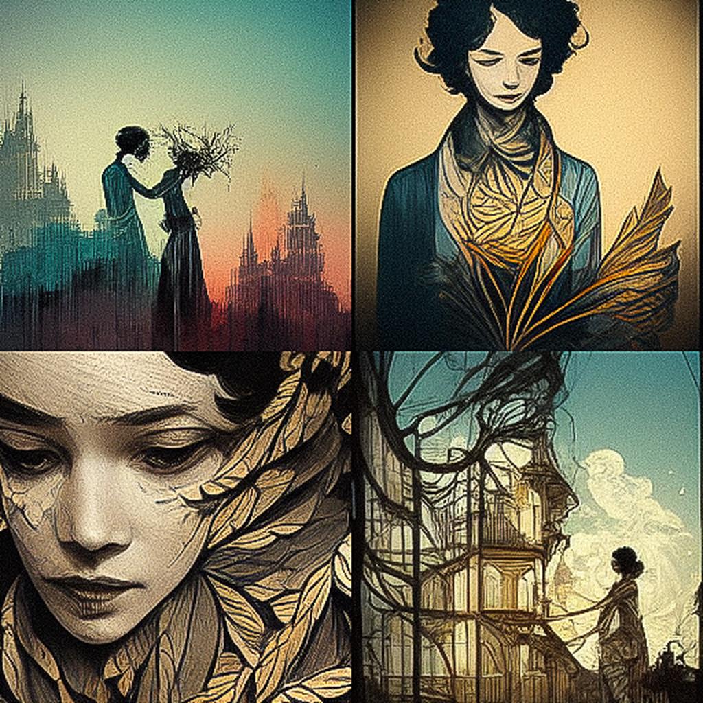 Swoon style, Midjourney V3, render 1 of 4