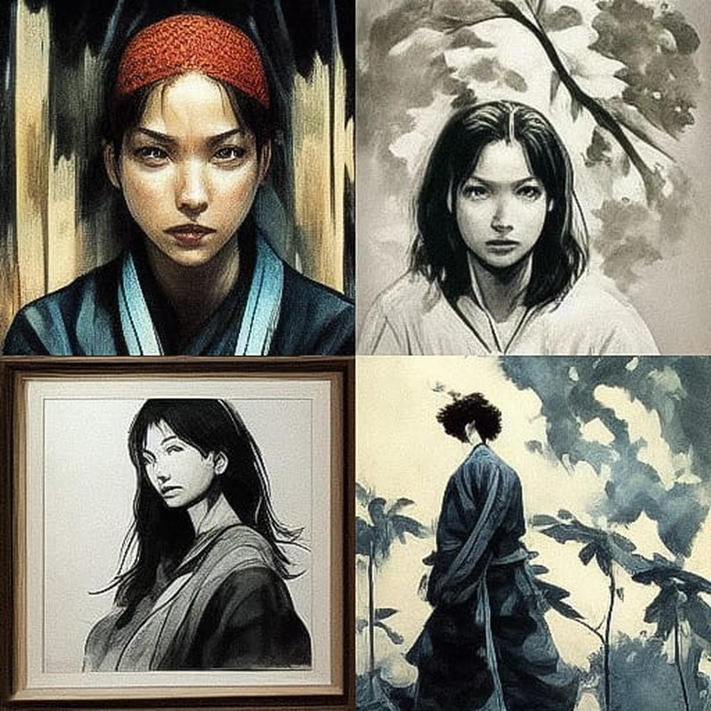 Takehiko Inoue style, Midjourney V3, render 1 of 4