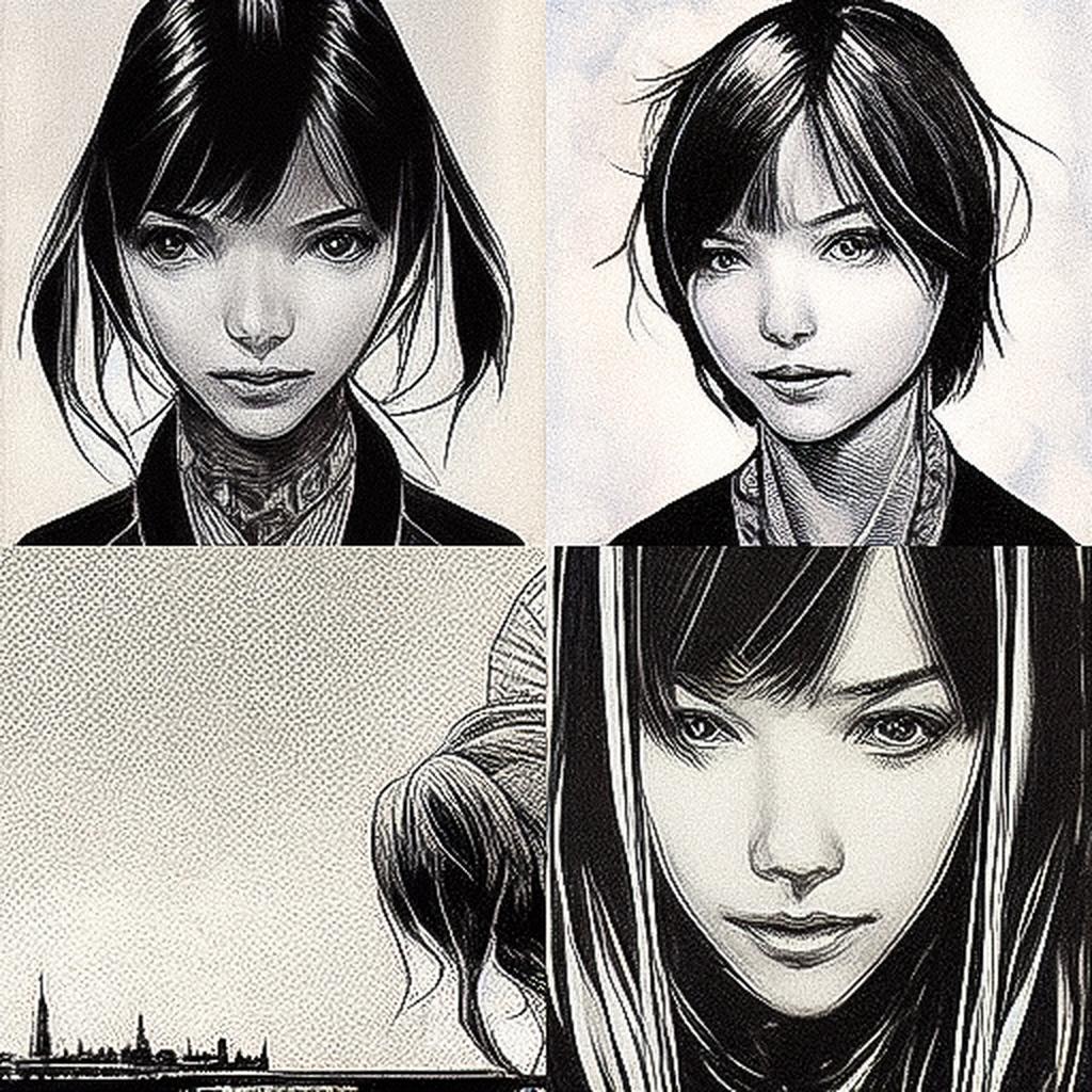 Takeshi Obata style, Midjourney V3, render 1 of 4