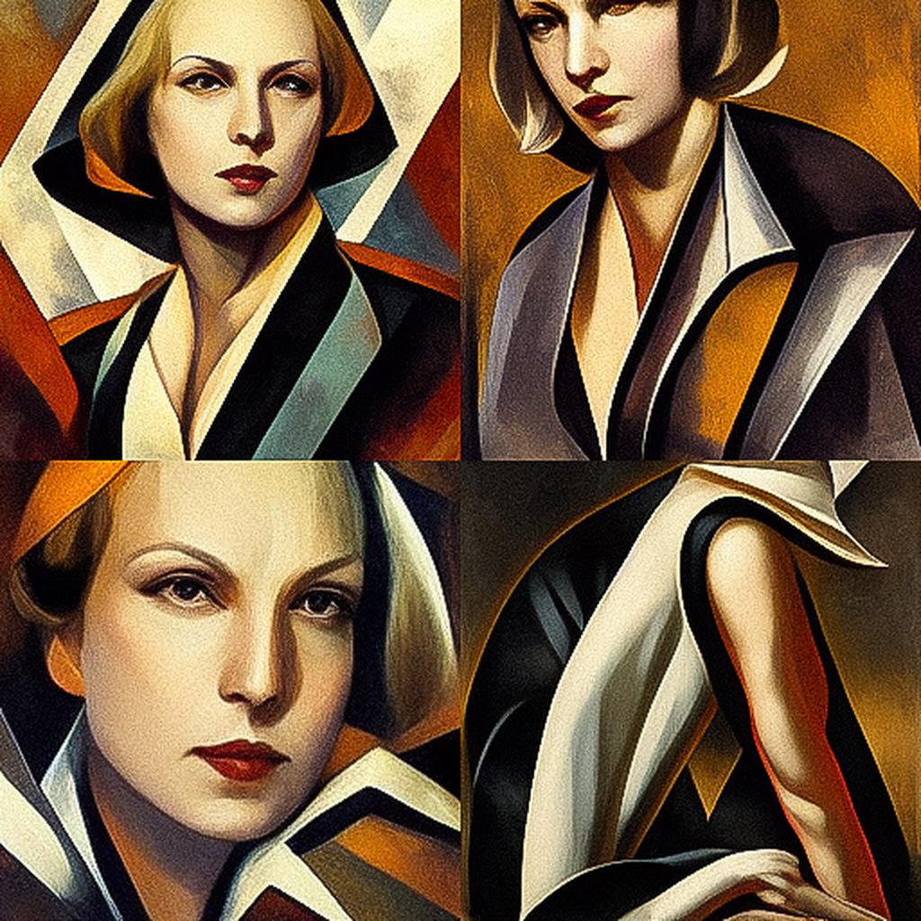Tamara de Lempicka style, Midjourney V3, render 1 of 4