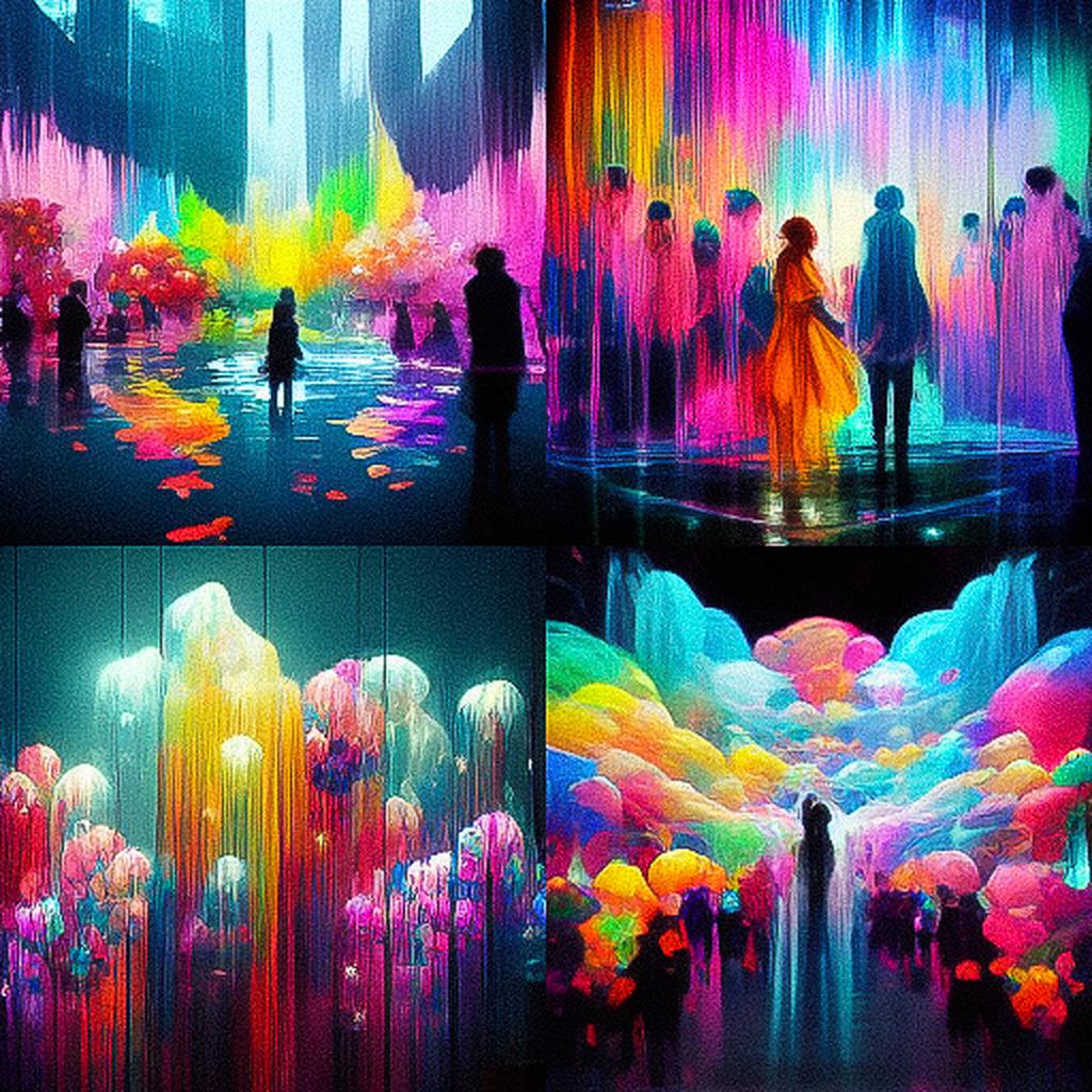 teamLab style, Midjourney V3, render 1 of 4