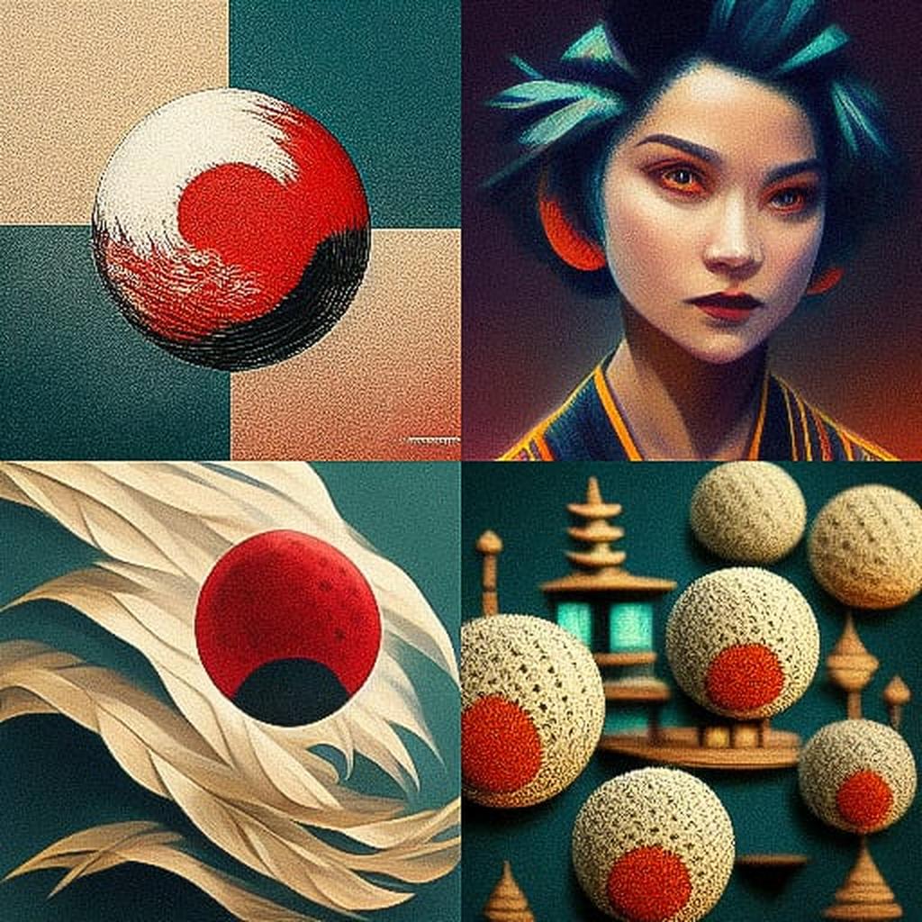 Temari style, Midjourney V3, render 1 of 4
