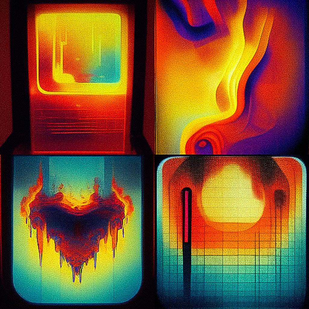 Thermograph style, Midjourney V3, render 1 of 4