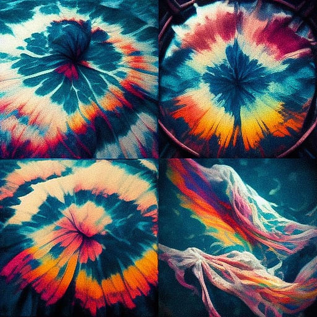 Tie-dye style, Midjourney V3, render 1 of 4