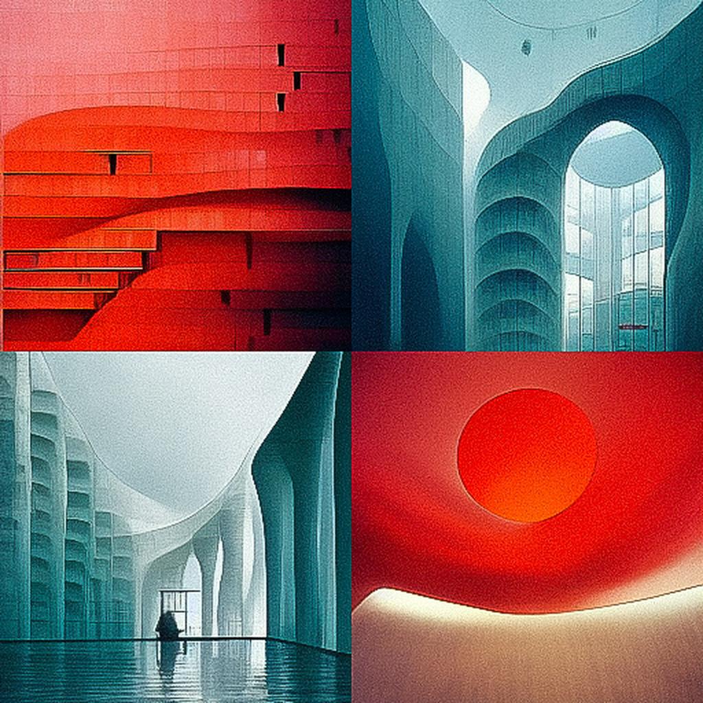 Toyo Ito style, Midjourney V3, render 1 of 4