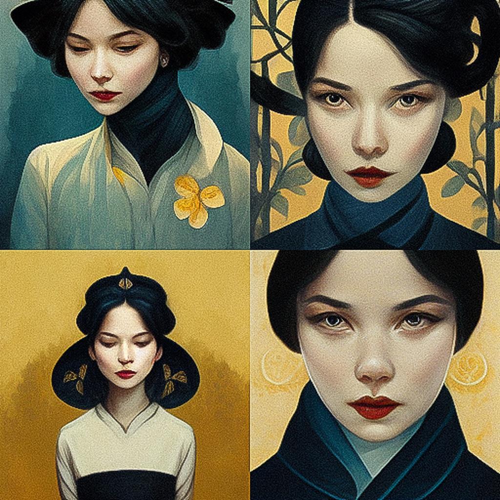 Tran Nguyen style, Midjourney V3, render 1 of 4