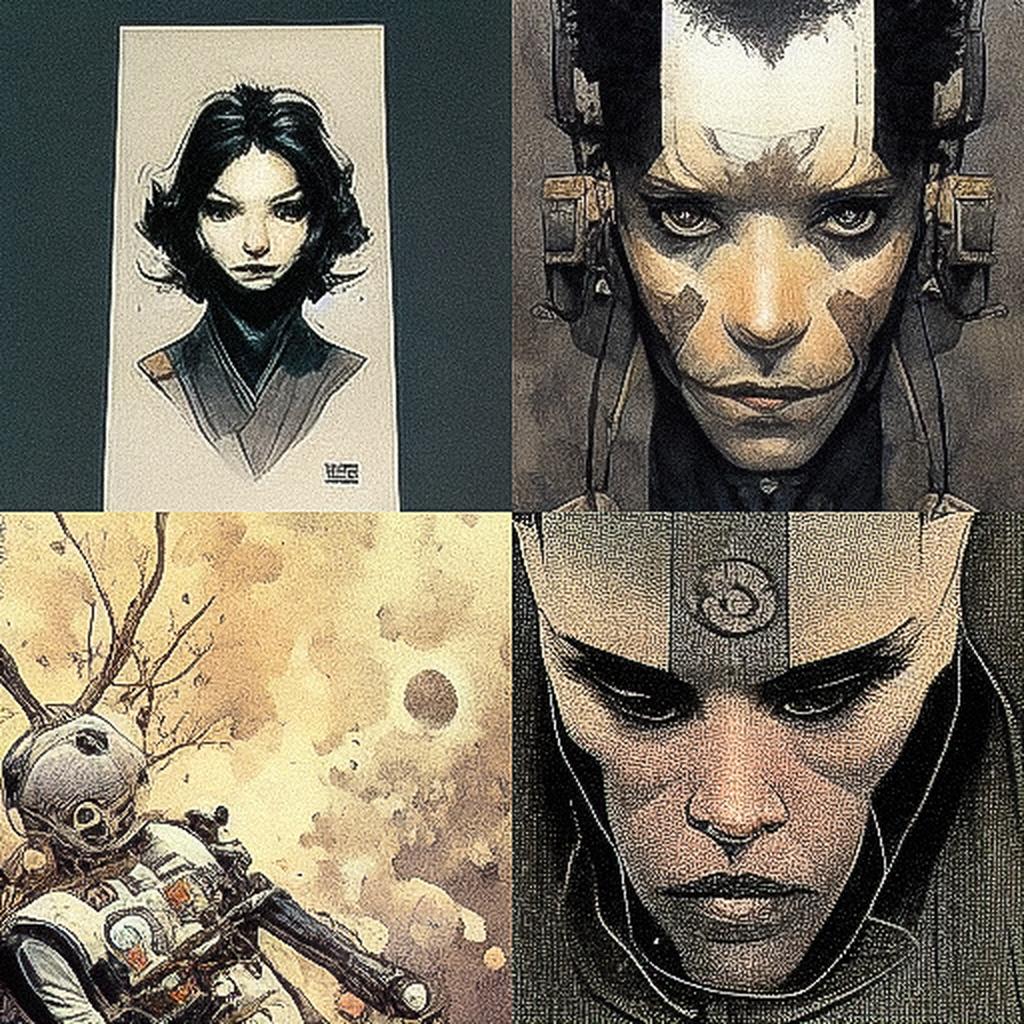 Travis Charest style, Midjourney V3, render 1 of 4